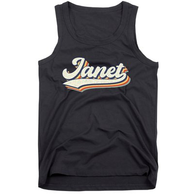 Janet Name Personalized Vintage Retro Janet Sport Name Tank Top