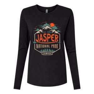 Jasper National Park, Alberta, Canada Exploration Travel Womens Cotton Relaxed Long Sleeve T-Shirt