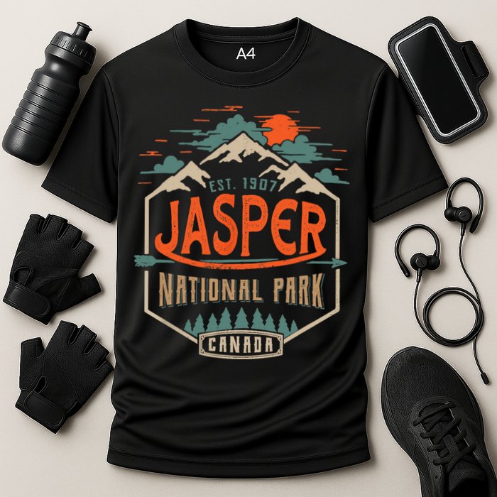Jasper National Park, Alberta, Canada Exploration Travel Cooling Performance Crew T-Shirt