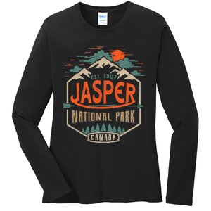 Jasper National Park, Alberta, Canada Exploration Travel Ladies Long Sleeve Shirt