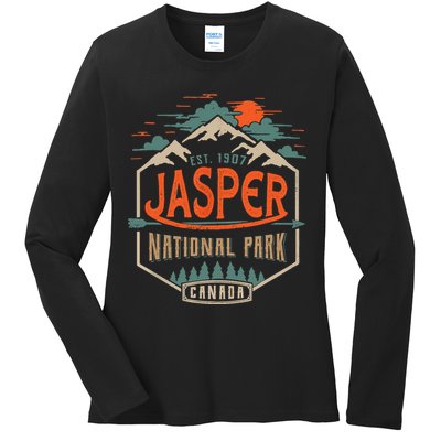 Jasper National Park, Alberta, Canada Exploration Travel Ladies Long Sleeve Shirt