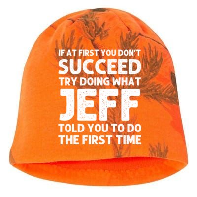 Jeff Name Personalized Funny Christmas Joke If At First You DonT Succeed Kati - Camo Knit Beanie