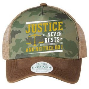 Justice Never Rests And Neither Do I Awesome Victim Advocate Legacy Tie Dye Trucker Hat