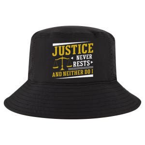 Justice Never Rests And Neither Do I Awesome Victim Advocate Cool Comfort Performance Bucket Hat