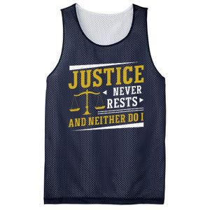 Justice Never Rests And Neither Do I Awesome Victim Advocate Mesh Reversible Basketball Jersey Tank