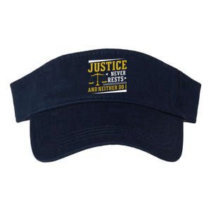 Justice Never Rests And Neither Do I Awesome Victim Advocate Valucap Bio-Washed Visor