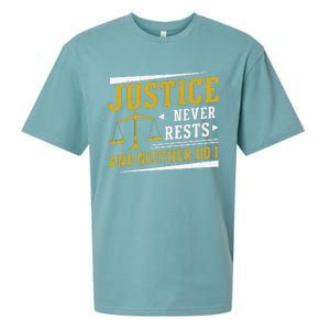 Justice Never Rests And Neither Do I Awesome Victim Advocate Sueded Cloud Jersey T-Shirt