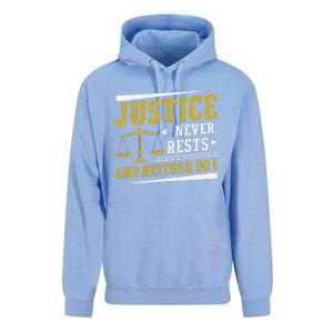 Justice Never Rests And Neither Do I Awesome Victim Advocate Unisex Surf Hoodie