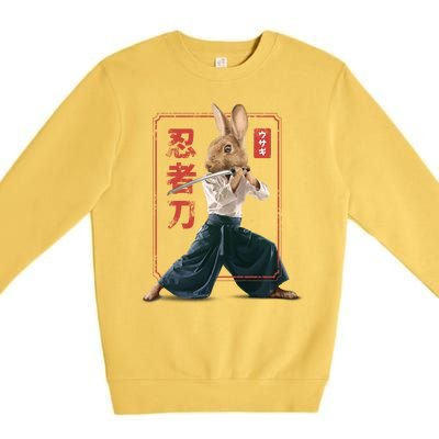 Japanese Ninja Rabbit Premium Crewneck Sweatshirt