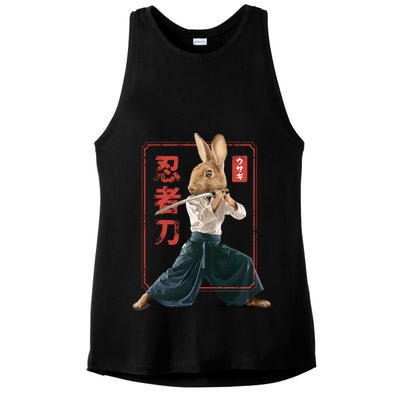 Japanese Ninja Rabbit Ladies PosiCharge Tri-Blend Wicking Tank