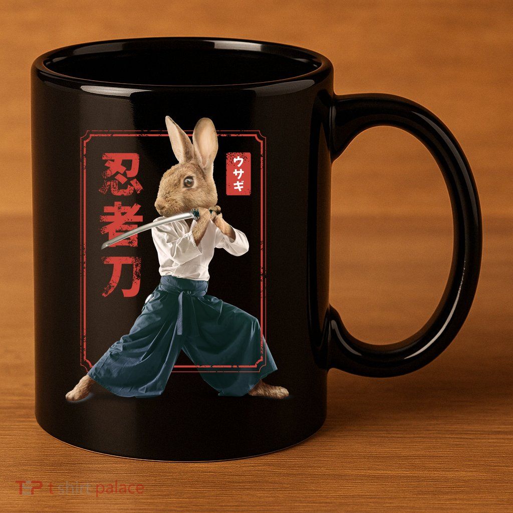 Japanese Ninja Rabbit 11oz C Handle Ceramic Mug