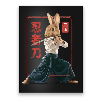 Japanese Ninja Rabbit Poster