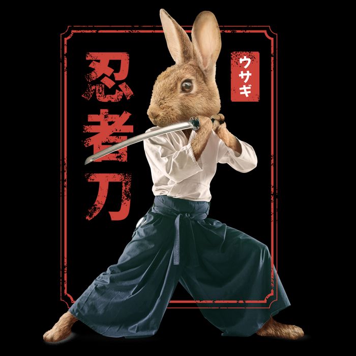 Japanese Ninja Rabbit Tie-Dye T-Shirt