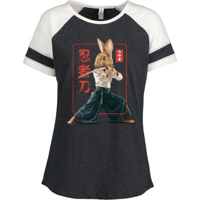 Japanese Ninja Rabbit Enza Ladies Jersey Colorblock Tee