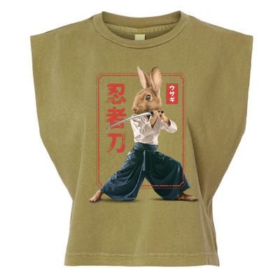 Japanese Ninja Rabbit Garment-Dyed Women's Muscle Tee