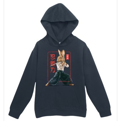 Japanese Ninja Rabbit Urban Pullover Hoodie