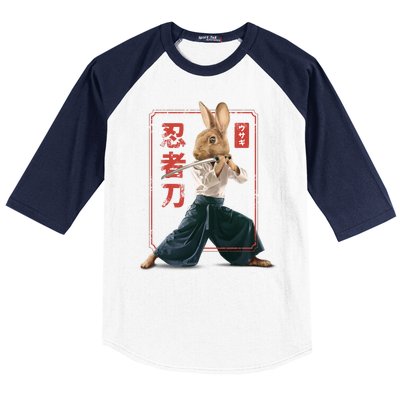 Japanese Ninja Rabbit Baseball Sleeve Shirt