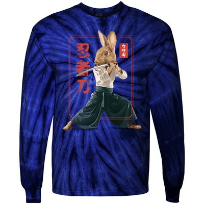 Japanese Ninja Rabbit Tie-Dye Long Sleeve Shirt