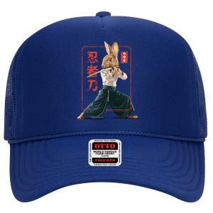 Japanese Ninja Rabbit High Crown Mesh Back Trucker Hat