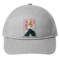 Japanese Ninja Rabbit 7-Panel Snapback Hat
