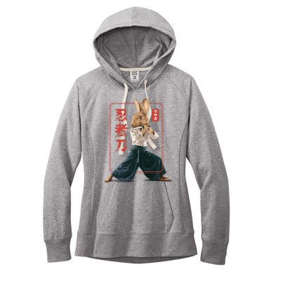 Japanese Ninja Rabbit Women's Fleece Hoodie