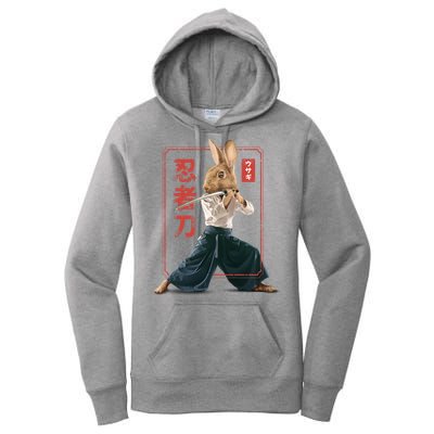 Japanese Ninja Rabbit Women's Pullover Hoodie