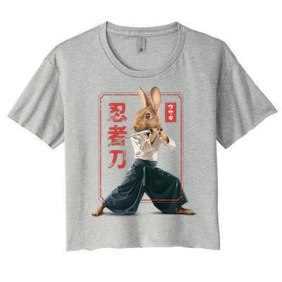 Japanese Ninja Rabbit Women's Crop Top Tee