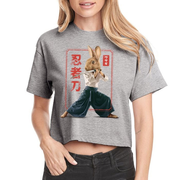 Japanese Ninja Rabbit Crop Top