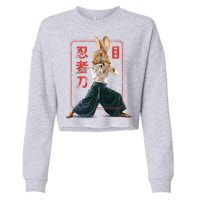 Japanese Ninja Rabbit Cropped Pullover Crew