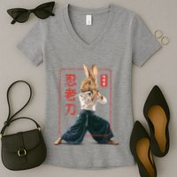 Japanese Ninja Rabbit Women's V-Neck T-Shirt