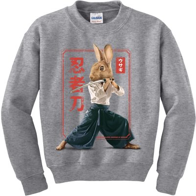 Japanese Ninja Rabbit Kids Sweatshirt