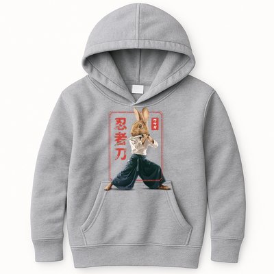 Japanese Ninja Rabbit Kids Hoodie