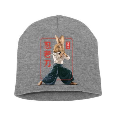 Japanese Ninja Rabbit Short Acrylic Beanie