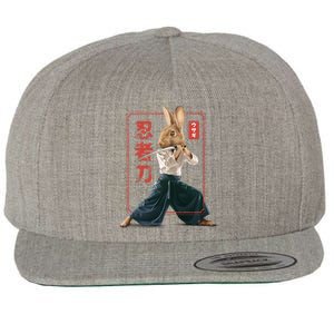 Japanese Ninja Rabbit Wool Snapback Cap