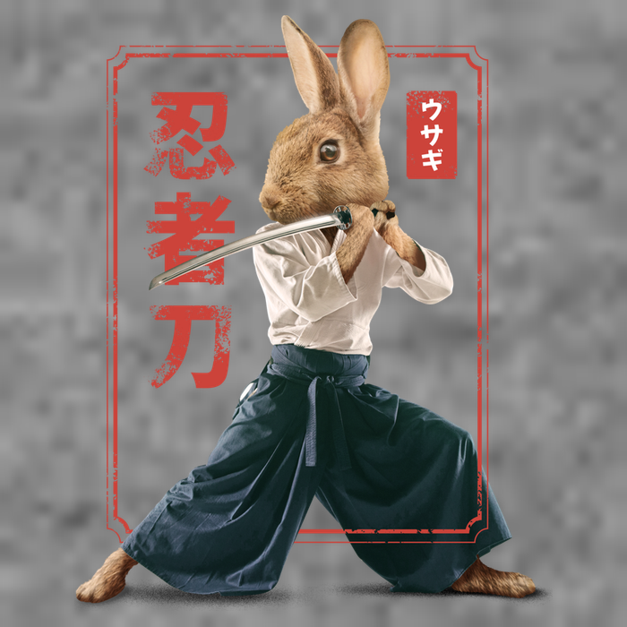 Japanese Ninja Rabbit Wool Snapback Cap