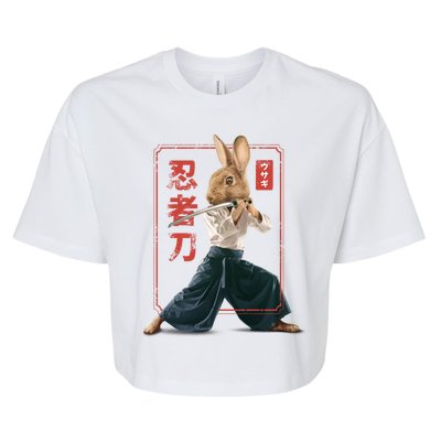 Japanese Ninja Rabbit Bella+Canvas Jersey Crop Tee