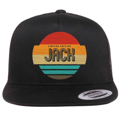 Jack Name Retro Vintage Sunset Limited Edition Flat Bill Trucker Hat