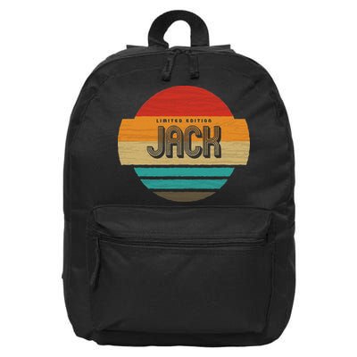 Jack Name Retro Vintage Sunset Limited Edition 16 in Basic Backpack