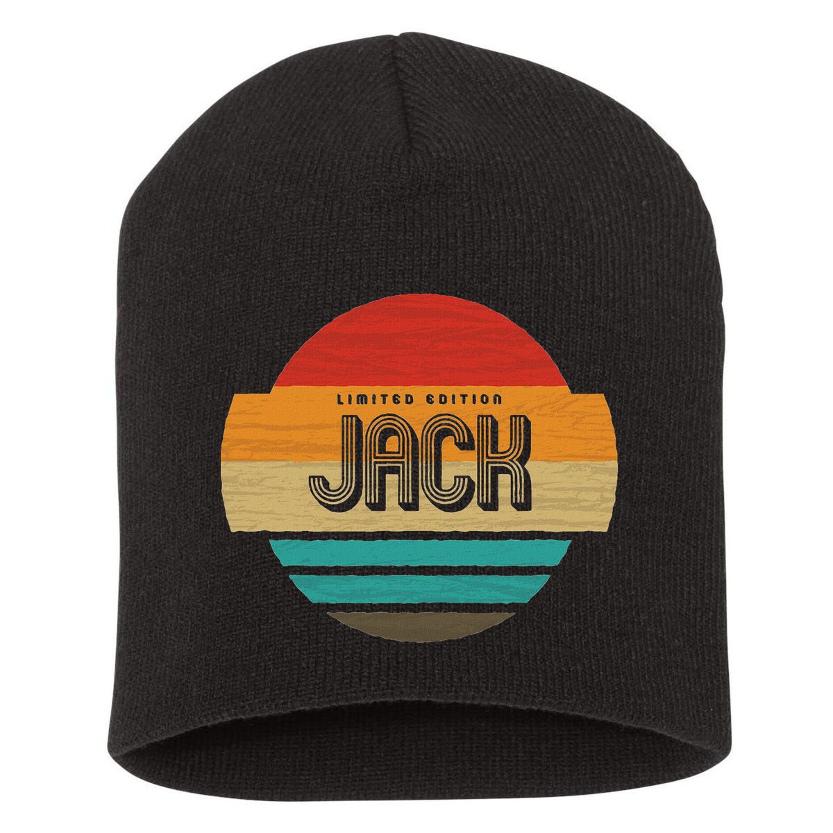 Jack Name Retro Vintage Sunset Limited Edition Short Acrylic Beanie