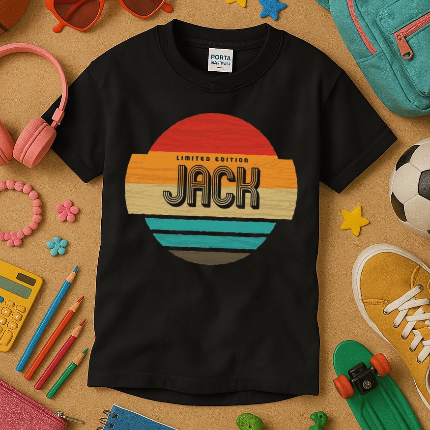 Jack Name Retro Vintage Sunset Limited Edition Kids T-Shirt