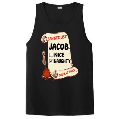 Jacob Name Santa Naughty Nice List Funny Xmas Cute Gift PosiCharge Competitor Tank