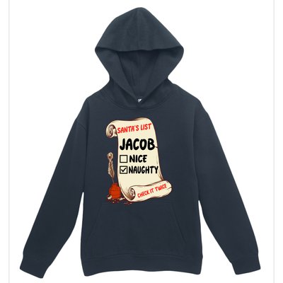 Jacob Name Santa Naughty Nice List Funny Xmas Cute Gift Urban Pullover Hoodie