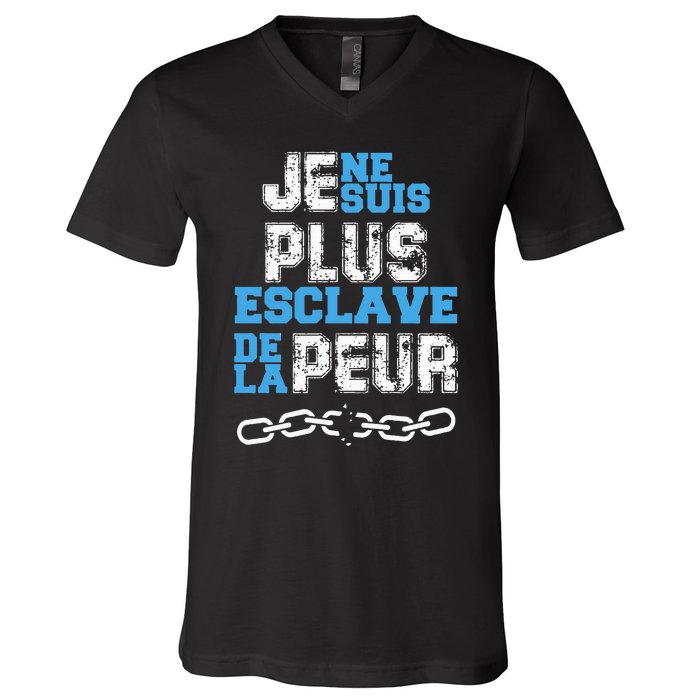 Je Ne Suis Plus Esclave V-Neck T-Shirt