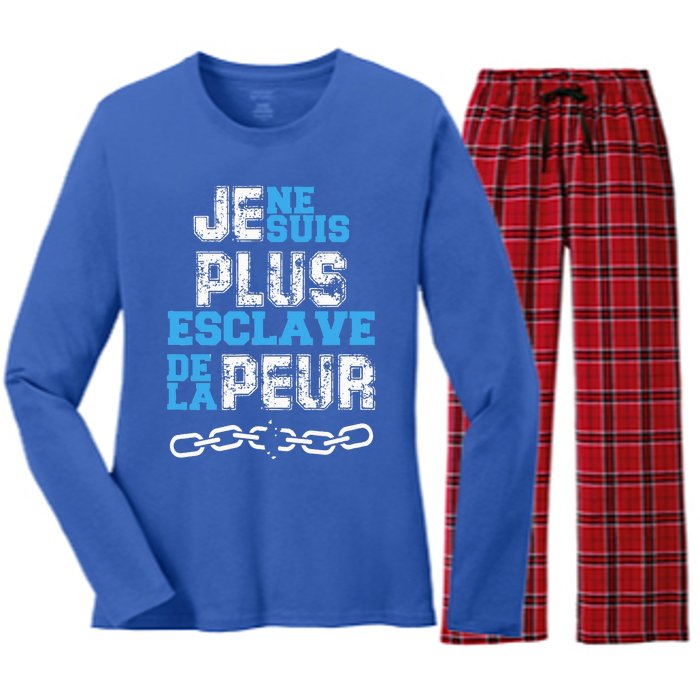 Je Ne Suis Plus Esclave. Women's Long Sleeve Flannel Pajama Set 