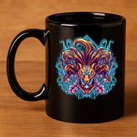 Japanese Nine Tails Kitsune Fox 11oz C Handle Ceramic Mug