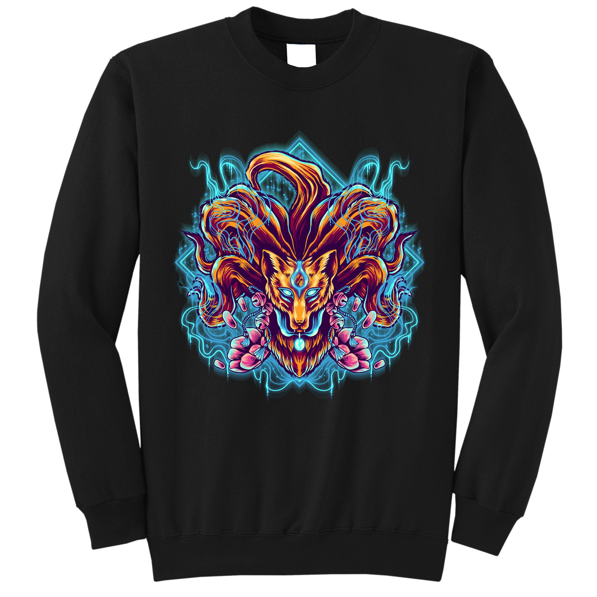 Japanese Nine Tails Kitsune Fox Tall Sweatshirt
