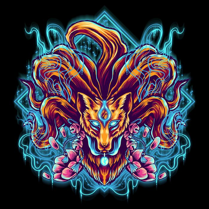 Japanese Nine Tails Kitsune Fox Tall Sweatshirt