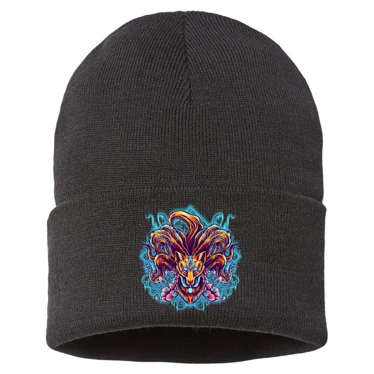Japanese Nine Tails Kitsune Fox Sustainable Knit Beanie