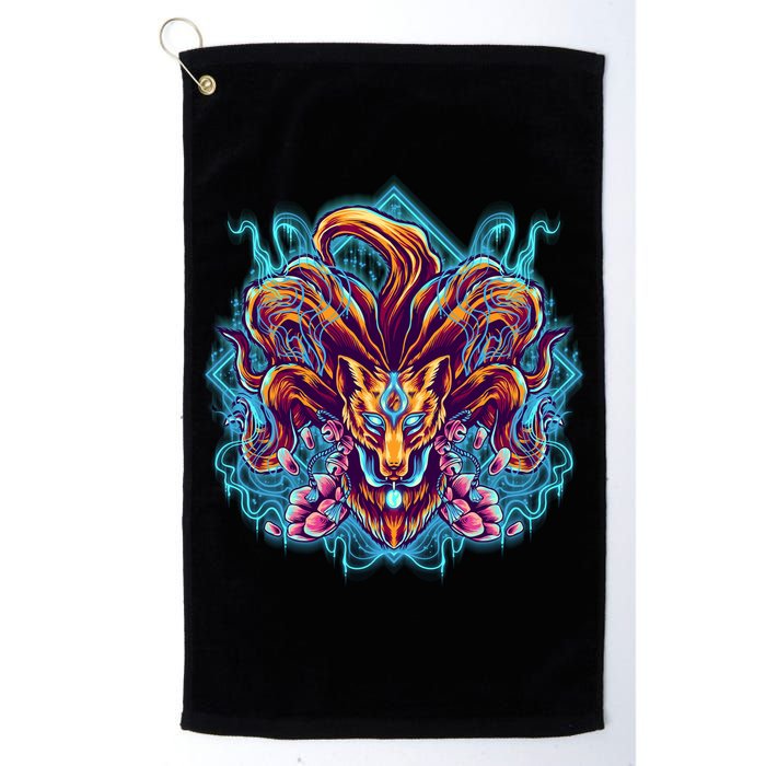 Japanese Nine Tails Kitsune Fox Golf Towel
