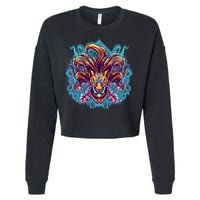 Japanese Nine Tails Kitsune Fox Cropped Pullover Crew